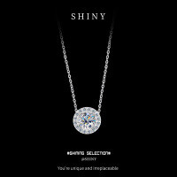 925 Silver D Color Moissanite Star Necklace-S925 sterling silver + 1-carat moissanite