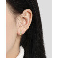 wholesale S925 sterling silver 121 Korean version ins niche design, stylish, minimalist, versatile diamond zirconium ear clips for women-0-2