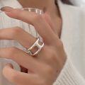 wholesale S925 Sterling Silver Minimalist Open Adjustable Ring for Women, Korean High-End Custom Spring Summer New Design, Small and Exquisite, Elegant and Sophisticated-0-0
