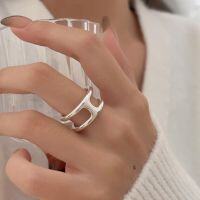 wholesale S925 Sterling Silver Minimalist Open Adjustable Ring for Women, Korean High-End Custom Spring Summer New Design, Small and Exquisite, Elegant and Sophisticated-Full sterling silver*Adjustable opening