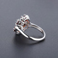 wholesale S925 Sterling Silver Natural Red Garnet Ring, Light Luxury Design with Colored Gemstone-0-3