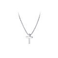 wholesale S925 Silver Cross Necklace with Sparkling Beaded Chain and Round Pearls, Elegant Women's Collarbone Chain D8609-0-4