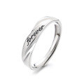 wholesale S925 Sterling Silver Korean-style Creative Twisted Textured Forever Romantic Couple Ring-0-4
