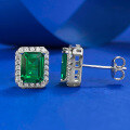 wholesale S925 Sterling Silver European and American New Vintage Cultivated Emerald Cut 6*8 Summer Versatile Women's Jewelry Live Stream-0-2