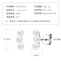S925 Sterling Silver Light Bulb Freshwater Pearl Earrings-Pea pod pearl earrings [White Gold]  925 Silver