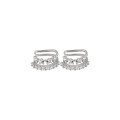 wholesale Sterling Silver Zircon Star Ear Cuffs for Women, Minimalist Design, High-End Elegant Non-Piercing Ear Clip Earrings-0-4