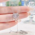 wholesale S925 Sterling Silver Chinese Style Cloud Pattern Peace Lock Pendant Necklace for Women, Minimalist Fashion Luxury Advanced Silver Jewelry-0-0