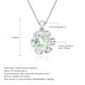 wholesale S925 Sterling Silver Fresh and Sweet Camellia Pendant with Green Amethyst Crystal Necklace for Women Wholesale-0-1