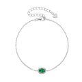wholesale S925 Sterling Silver Oval Emerald Bracelet for Women Elegant Vintage Jewelry Cross-border Wholesale-0-4