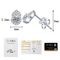 Sterling Silver Moissanite Gourd Earrings, Wholesale for Women-20 points + 20 points Moissanite  925 Silver