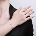 Adjustable Rose Zircon Bracelet in Metal, Women's Minimalist Luxury Handchain-0-1