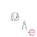 wholesale S925 Sterling Silver Double Row Diamond Ear Cuff,INS。-0-5