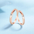 wholesale S925 sterling silver moissanite couple ring set, minimalist design plain band champagne gold ring-0-1