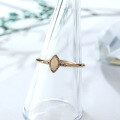 wholesale S925 Sterling Silver Gold-Plated Natural Opal Ring for Women, Minimalist and Fashionable OL Simple Australian Opal Ring, Dunli Wholesale-0-0