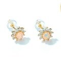 wholesale S925 Silver Japanese Korean Style Cute Minimalist Star Stud Earrings Women Small Opal Earrings Women Inlaid Opal Factory Wholesale-0-2