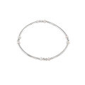 wholesale 925 Sterling Silver Bracelet Pearl Curved Tube Elastic Cord Light Bead Round Bead Bangle Dainty Best Friend Bracelet S5354-0-4