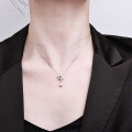 925 Silver Unicorn Moissanite Necklace Women's Korean Light Luxury Fashion Ins Trendy Cross-border Choker-0-2