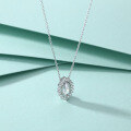 wholesale 925 Sterling Silver Full Diamond Zircon Sunflower Pendant Necklace for Women, Unique Floral Design, Small Aesthetic, Fashionable Collarbone Chain, Inspired by European and American Styles, Trending on Instagram-0-1