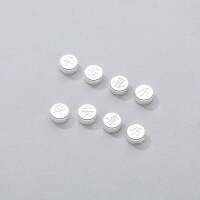 wholesale S925 Sterling Silver Geometric Circular Small Accessories Peace and Joy DIY Bracelet String Necklace Pendant Materials-221PM/about 0.7g Batch can be calculated by silver weight