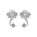wholesale S925 silver retro antique Thai silver process Ruyi Fu character national style ethnic design earrings ear studs-0-4