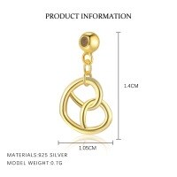 wholesale S925 Sterling Silver Minimalist Versatile Vacation Style Zircon Necklace For Women, Unique High-end Diy Jewelry Pendant-Hollow Heart-A4246_18K Yellow Plated_Single Pendant 925 Silver