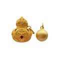 wholesale Gold-Plated S925 Ancient Silver Eight-Treasure Gourd Wire Drawing Bead Pendant Spacer Bead Integrated Connector for DIY-0-4