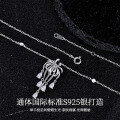 S925 Sterling Silver Firework Tassel Necklace with Zirconia-0-0