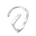 wholesale S925 Sterling Silver Irregular Geometric Open Ring, Creative and Stylish European Fashion Statement Ring for Women-0-4