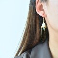 wholesale 925 Silver Gold-Plated Enamel Butterfly Tassel with Waterdrop Hetian Jade Earrings for Hanfu Chinese Retro Style-0-2