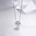 wholesale S925 Sterling Silver Korean-style Lucky Four-Leaf Clover Necklace for Women, Minimalist Short Collarbone Chain Fashion Fresh Pendant-0-0