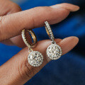 S925 Silver Moissanite Luxury Round Earrings Wholesale Factory-0-2