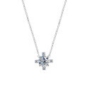 Metal Alloy 2025 Diamond Fashion Sunflower Necklace and Earring Set-0-3