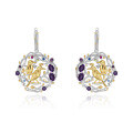 wholesale 925 Silver Designer High-End Style Unique Earrings, Naturalistic Bird Design with Genuine Gemstone Ear Drops-0-6
