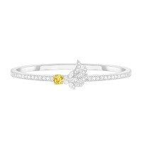 wholesale 925 Silver Gold Plated Bracelet with High Carbon Diamond, Bojia Fancy Yellow Cushion Cut, Wing Design, Versatile Jewelry for Women-Fancy Yellow 925 Silver