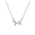 wholesale S925 Sterling Silver Bow Dainty Necklace Women, Minimalist and Unique Design, Delicate Collarbone Chain, Fashionable and Niche-0-4
