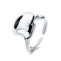 wholesale S925 Sterling Silver Irregular Abstract Open Ring Bowl CutoutIns-0-4