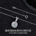 Metal Pendant Necklace for Women, Moissanite-Inspired, Full Diamond Choker, Fashion Versatile Wholesale-0-0