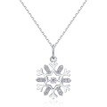 wholesale S925 Sterling Silver Cross-border Best-selling Christmas Gift Snowflake Pendant Collarbone Chain Fashionable Trendy Necklace Wholesale from Manufacturer-0-5