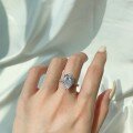 wholesale S925 Sterling Silver European and American Hit Drop-Shaped 5-Carat Pear-Cut Zirconia Ring for Women, High-End Wedding and Banquet Jewelry-0-2