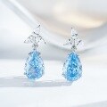wholesale 925 Earrings for Women, Water Drop 10X14 High Carbon Diamond Ear Drops, Luxury Ice Flower Cut, Radiant Cut, Direct from Manufacturer-0-2