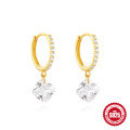 wholesale S925 Sterling Silver Classic Diamond-Encrusted Ultra-Sparkling Hoop Earrings,。-0-6
