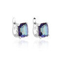 wholesale S925 sterling silver inlaid luxury colorful gemstone ear studs, simple fashion and personalized coated crystal earrings-0-6