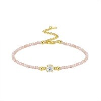 S925 Silver Gold Fashion Exquisite Moissanite Bracelet Hand Jewelry-50-point moissanite + colored zircon 3-inch + 925 silver (16+5cm)