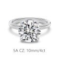 wholesale 925 Sterling Silver Classic French Women's Ring Minimalist Solitaire Setting High-End Four-Prong Set Zircon 1-5 Carat Silver Ring-0-6