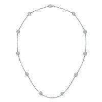 wholesale Silver-plated 18k Gold 40mm Round Moissanite Bubble Necklace,Ins-Bracelet 20cm Bracelet (0.3ct*6) White Gold