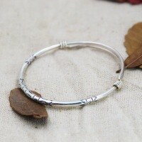 wholesale 925 Sterling Silver Handmade Tai Chi Bagua Fish Bracelet for Women, Vintage Thai Silver Ethnic Bohemian Distressed Artistic Bangle-Vintage fish bracelet (approximately 15 grams) >925 silver