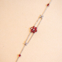 wholesale S925 sterling silver new full-body cross-border hit small flower double-layer bracelet versatile daily wear-BS0178-Platinum>925 Silver