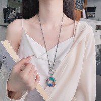 wholesale S990 Sterling Silver Retro Ethnic Style Resin Enamel Lotus Flower Pod Koi Fish Back Heart Sutra DIY Pendant-157PW/single pendant about 22g