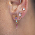 wholesale S925 Sterling Silver Mini Triangle Tassel Zircon Spiral Cartilage Stud Earrings, Creative And Versatile-0-3