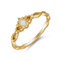 wholesale S925 silver plated with 14K gold French vintage light luxury style Australian opal ring-0-4